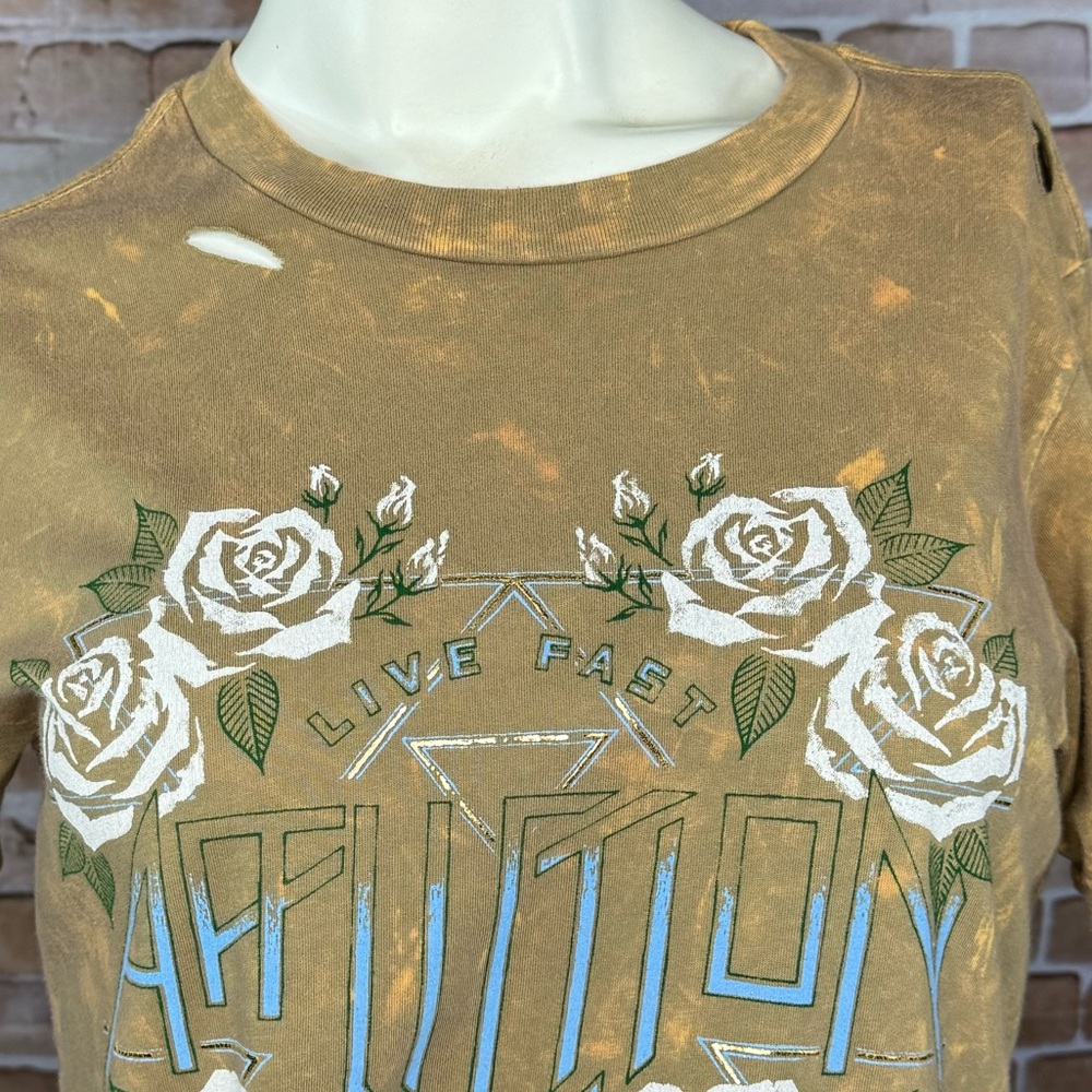 Affliction Women’s Graphic Short Sleeve Distressed T-Shirt- S / 2XL -NWT - Picture 4 of 12